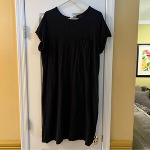 Gap Black Midi T-Shirt Dress with Pocket